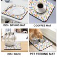 thumbnail image 4 of Washable Rubber Boho Floral Retro Dish Drying Mats for Kitchen Counter Home Large Coffee Bar Pad Accessories and Decor for Utensils Stemware 16''x18'', 4 of 7
