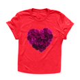 thumbnail image 2 of Women Valentines Day Rose Love Print Short Sleeve T-shirts Novelty Graphic Tops Red, 2 of 5