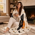 thumbnail image 3 of Halloween Ghost Throw Blanket 60" x 40" Fur Fleece Blanket Soft Cozy Autumn Throw for Couch Sofa Bed, Thanksgiving Gift for Women Mom, 3 of 6