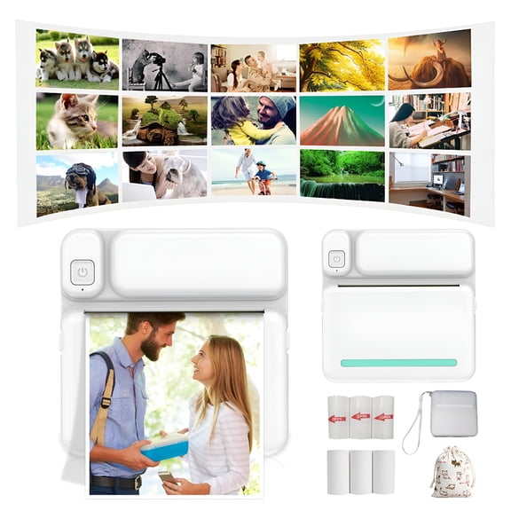 CURYMAY Portable Pocket Wireless Bluetooth Thermal Printer for Android Ios Smartphone,Thermal Image Photo Printer for Label Receipt Photo Notes Study Home Office,Travel-Friendly Small Mobile Printer
