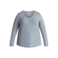thumbnail image 4 of Terra & Sky Women's Plus Size V-Neck Tee with Long Sleeves, Sizes 0X-5X, 4 of 5