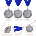 thumbnail image 3 of Uxcell Award Medals, Place Winner Medals with Yellow Neck Ribbon Prize Medal for Competitions Silver, 3 of 7