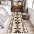 thumbnail image 4 of 2'x6' Rug Runners for Hallways Kitchen, Southwest Non Slip Entryway Beside Floor Carpet Runner, Brown Bohemian Abstract American Aztec Washable Laundry Room Bedroom Throw Rugs Mat for Family Pet, 4 of 8