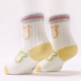 thumbnail image 2 of CHUANK Girls Cushioned Crew Socks Colorful Creative Fun Novelty Design Crew Socks Yellow 3-5 Years, 2 of 5