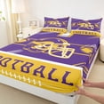 thumbnail image 4 of Erosebridal American Football Sheet Set Twin, Soccer Sports Bedding Sets Twin Size, Purple Orange, Minnesota, 3pcs (Top Sheet, Fitted Sheet, Pillowcase), 4 of 6