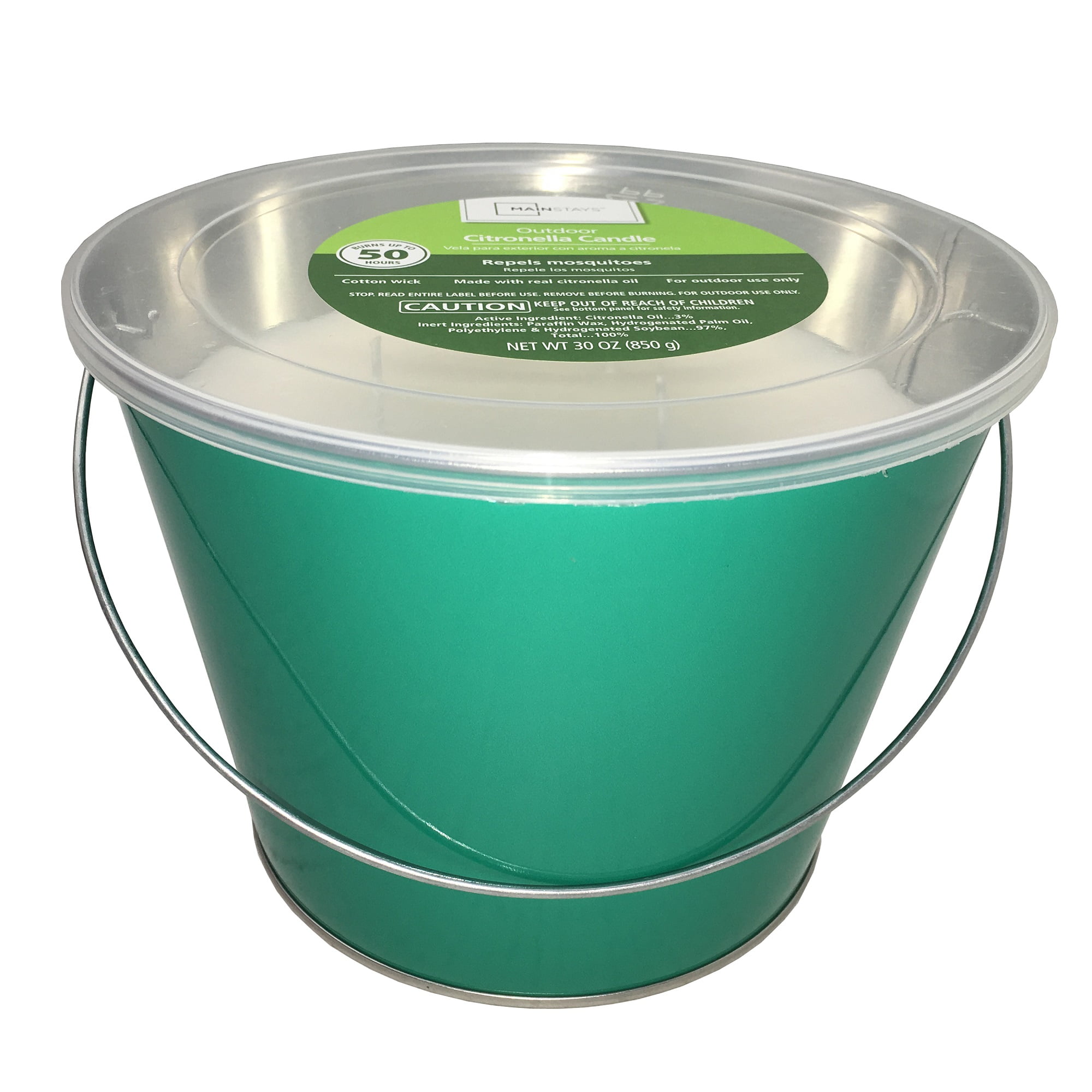 Mainstays Outdoor Citronella Bucket Candle, 30oz, Multiple Colors