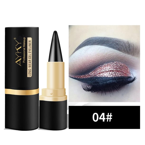 Delineador de ojos negro resistente al agua, crema de larga duración, fácil de usar, Gel mate de secado rápido, maquillaje cosmético, 1 ud.( 04