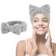 thumbnail image 5 of Diadema de spa, cintas para el cabello con lazo, diademas de maquillaje, cintas para el cabello de lana de coral, envoltura elástica para la cabeza de ducha de baño para mujeres y niñas, lavado de, 5 of 7
