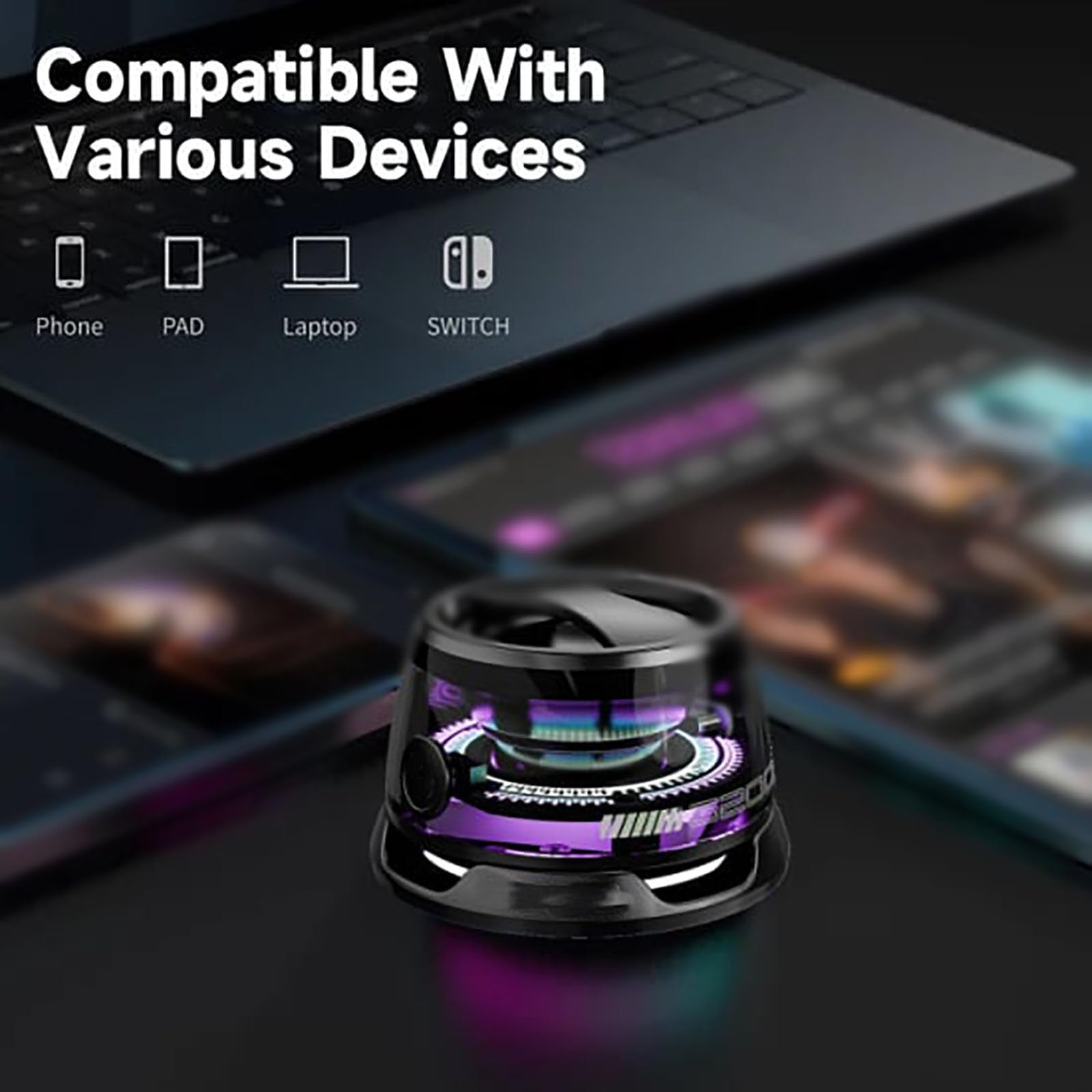 Magnetic Bluetooth Speaker,Multifunctional Portable G200 Speaker with Multi RGB Color Light Show-3D Surround Sound Effect,Phone Stand for iPhone, Android, TWS Pairing