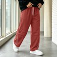 thumbnail image 5 of Akiihool Mens Casual Pants Men's Big and Tall Stretch Cuffed Pleated Pant Wine,S, 5 of 6