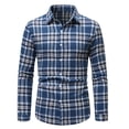 thumbnail image 5 of YODETEY Men's Classic Plaid Long Sleeve Button Down Flannel Shirt,Regular Fit Plaid Dress Shirts,Size S-2XL, 5 of 7
