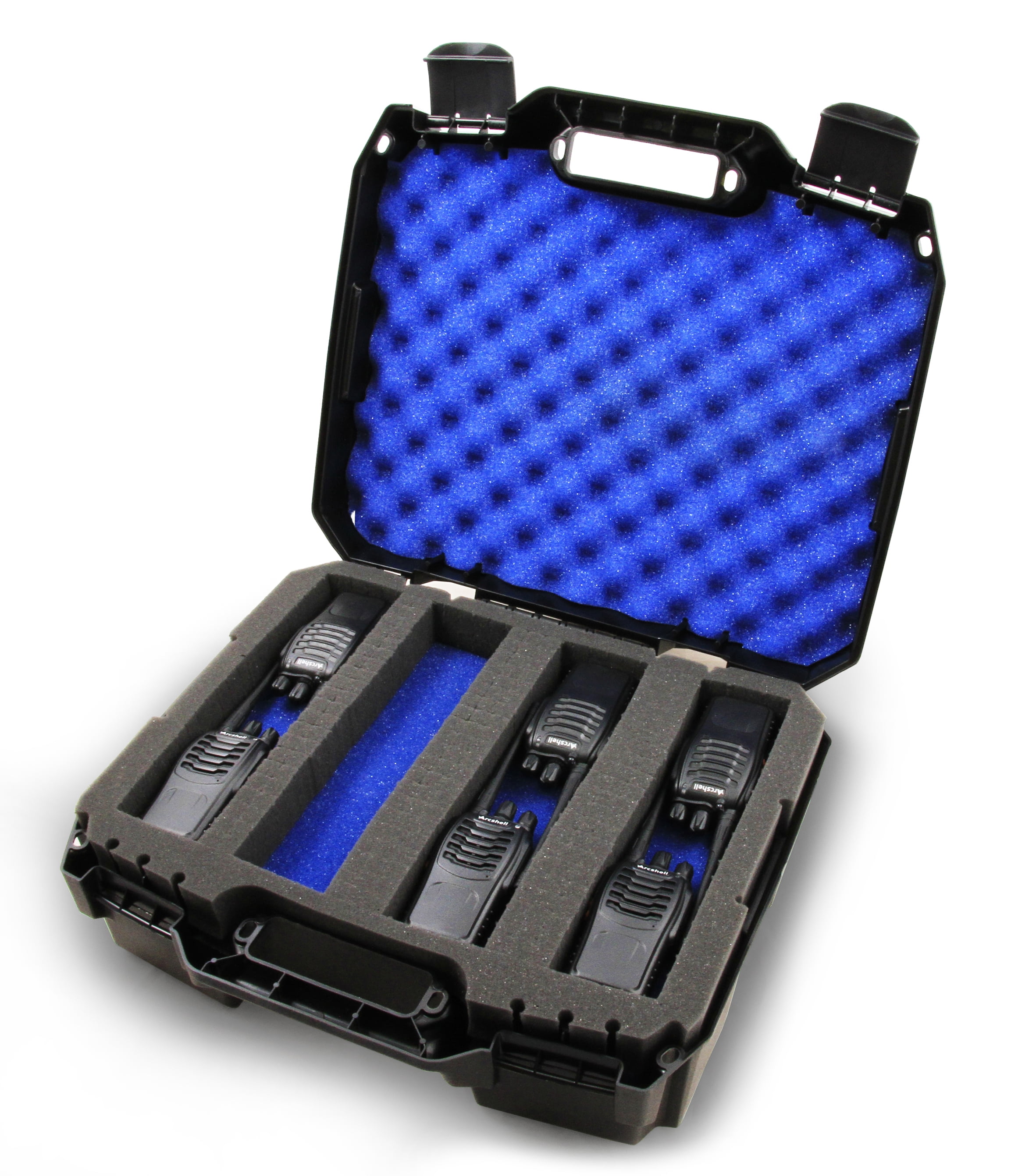 CASEMATIX Customizable Two Way Radio Set Case Fits Up to 16 Walkie