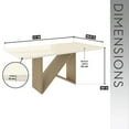 thumbnail image 4 of Glass Dining Table for 6, Italian-Style 6-Seater Dining Table with Tempered Glass Top and Elegant Wood Base, Modern and Sophisticated Design for Dining Rooms, Warm Beige and Light Oak, 4 of 8