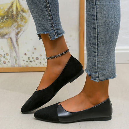 

Sandals for Women Flat Loafer Dressy Summer Close Toe Sandals Patchwork Wide Width Pointed Toe Shoes