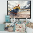 thumbnail image 2 of Designart 'Wooden Boat On The Baltic Shores At Evening Glow' Nautical & Coastal Framed Canvas Wall Art Print, 2 of 5