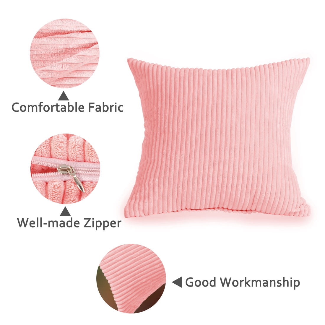 Unique Bargains Decorative Throw Pillow Case Cushion Cover 18" x 18" Pink