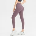 thumbnail image 5 of Women's High Waist Yoga Pants with Pockets, Leggings with Pockets, Tummy Control Workout Yoga Leggings - Purple, 5 of 7