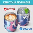 thumbnail image 4 of 12oz Insulated Wine Tumbler with Lid & Straw, Stainless Steel Egg Shape Cup, Liquid & Marble Print, 4 of 5