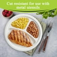 thumbnail image 4 of Three Leaf 10" 3-Compartment Bagasse Plates, 500 Ct, Biodegradable, Compostable, Microwave-Safe, Sugarcane, 4 of 7
