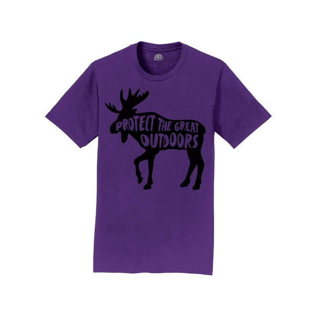 Gravity Outdoor T-Shirt Protéger le Grand Extérieur pour Hommes - Logo Noir - Violet - G