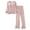 Pink, variant on Chbgutlmr 2 Piece Pajamas for Women Sets Summer V Neck Long Sleeve Tops Straight Leg Pants Soft Homewear Outfits