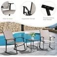 thumbnail image 3 of Vongrasig 3 Piece Outdoor Rocking Bistro Set, Textilene Fabric Small Patio Furniture Set, Front Porch Rocker Chairs Conversation Set with Glass Table for Lawn, Garden, Balcony, Poolside (Taupe), 3 of 18