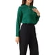 thumbnail image 4 of INSPIRAR CHIC Blusa Elegante de Cuello Mock Plisado con Perlas para Mujeres XL Verde Oscuro, 4 of 6