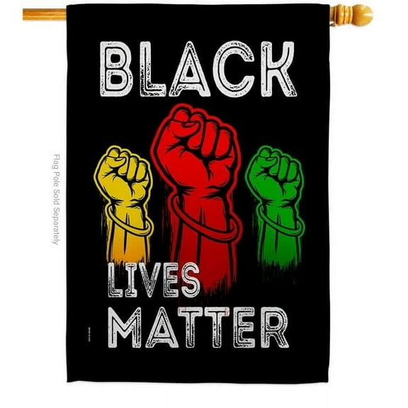 USA Decoration H170072-BO 28 x 40 in. Justice for BLM Black History Lives Matter Double-Sided Decorative Vertical House Flags - Decoration Banner Garden Yard Gift