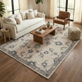 thumbnail image 3 of LR Home Aiden 7' x 9' Ivory/Light Blue Floral Wool Indoor Area Rug, 3 of 9