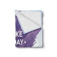 thumbnail image 2 of Saying Soft Flannel Fleece Throw Blanket, Make Today Ridiculously Message on Watercolor Brush Strokes, Cozy Plush for Indoor and Outdoor Use, 50" x 60", Baby Blue Plum and White, by Ambesonne, 2 of 5