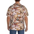 thumbnail image 3 of Sikiie Colorful Seashells Men's Wrinkle Free Untucked Cuban Shirt Business Casual Button Down Shirts Short Sleeve ShirtX-Large, 3 of 5