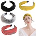thumbnail image 1 of 4 diademas para mujer, estilo bohemio, estilo retro, con nudo elástico., 1 of 5