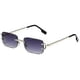 thumbnail image 1 of Wekity Vintage Rimless Rectangular Sunglasses Tinted Glass Gold Metal Frameless Glasses Sunglasses For Women Men. Eyewear., 1 of 3