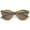 Shiny Tortoise-Gold / Brown, variant on sunglassLA Unisex Modern Half Frame Metal Trim Round Cat Eye Sunglasses (Shiny Black-Gold / Smoke) - 53mm