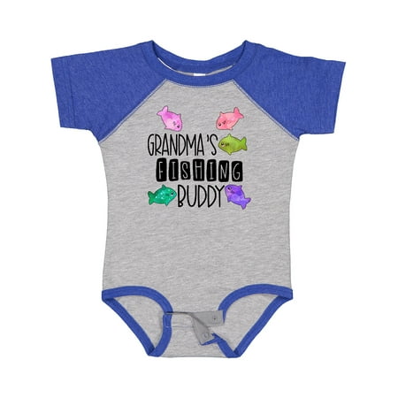 

Inktastic Grandma s Fishing Buddy with Colorful Fish Gift Baby Boy or Baby Girl Bodysuit