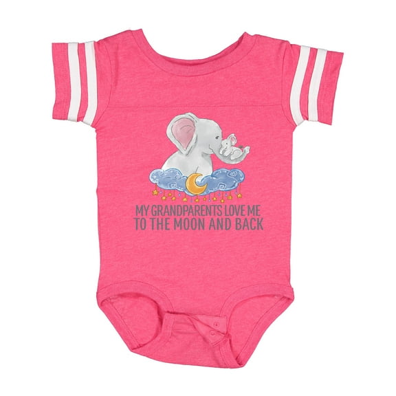 Inktastic My Grandparents Loves Me to the Moon and Back Elephants Boys or Girls Baby Bodysuit