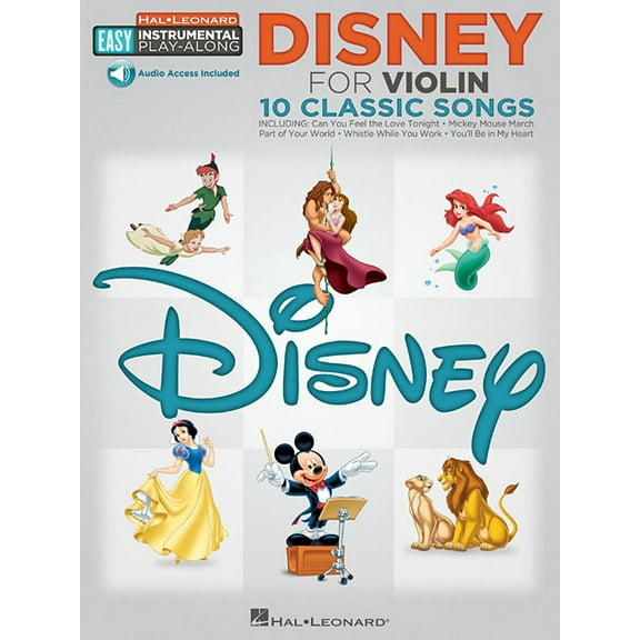 Hal Leonard Easy Instrumental Play-Along Disney - 10 Classic Songs Easy Instrumental Play-Along for Violin (Book/Online Audio), (Paperback)