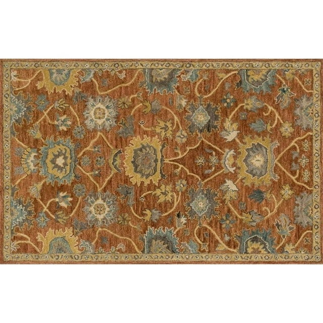 Loloi Tapis en Laine 2'6" x 7'6" Rouille et Or