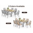 thumbnail image 6 of Patio Dining Set For 6, Asofer 7 Pcs Outdoor Dining Set with Metal Table with Umbrella Hole And Stackable Textilene Chairs for Garden & Yard, Brown, 6 of 14