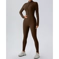 thumbnail image 6 of FITOP Women's Long Sleeve Workout Jumpsuit Zip Front Sport Romper Bottom Pants Bodysuit Bodycon Sexy One Piece XL, 6 of 8