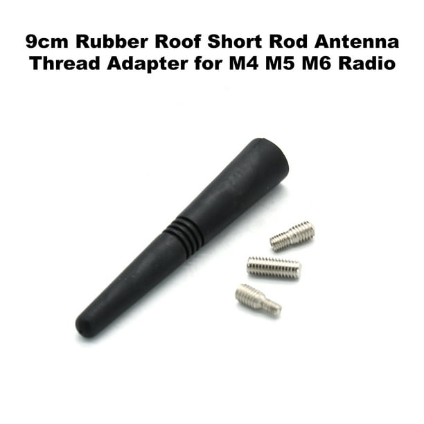 Car 9cm Rubber Roof Short Rod Antenna Thread Adapter for M4 M5 M6