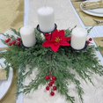 thumbnail image 5 of 2025 Artificial Christmas Decor, Traditional Red Green Festive Style For Dining Room Table, 5 of 5
