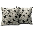 thumbnail image 2 of Cream Halloween Pillow Covers 16x16 Set of 2 Black Spider Print Outdoor Decorative Throw Pillows Holiday Scary Themed Farmhouse Pillowcases Linen Cushion Case Decor for Home Sofa Couch Bed, 2 of 6