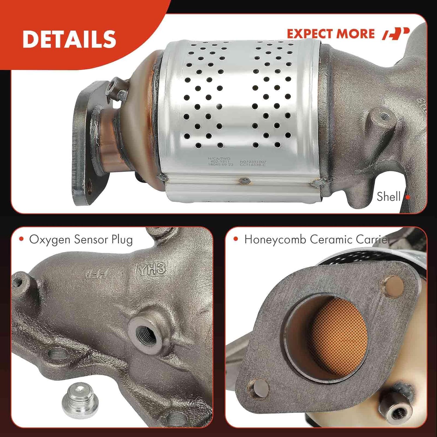 Evan Fischer Catalytic Converter – For 2006-2007 Hyundai Sonata & 2006-2010 Kia Sedona 3.3L/3.8L, Front Left Manifold