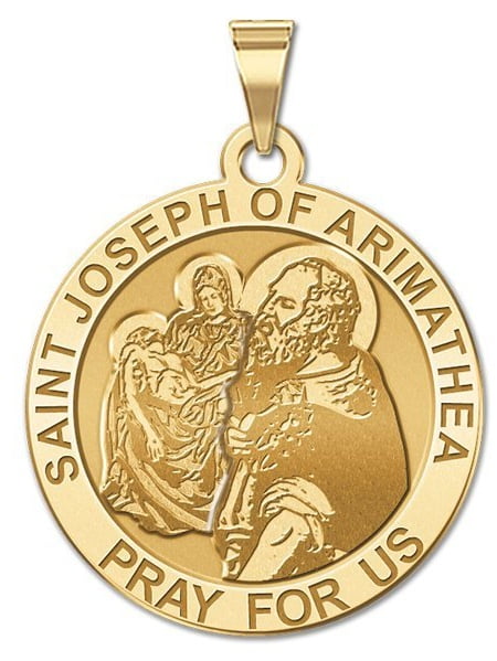 1//2 Inch X 2//3 Inch Size of Dime Solid 14K Yellow Gold PicturesOnGold.com Saint Adjutor Religious Medal