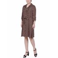 thumbnail image 2 of NY Collection Petite Long Roll Tab Sleeve Dobby Dress, 2 of 4