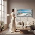 thumbnail image 5 of Ocean Beach Window Canvas Wall Art - Summer Coastal Seascape Picture Landscape Canvas Prints, Horizontal Tropical Sea Paintings Artwork for Home Decor, 5 of 7