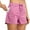 Pink, variant on Hvot&aat Fashion Women Yoga Shorts Solid Color Drawstring Shorts Hiking Athletic Shorts Joggers Workout Shorts