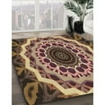thumbnail image 3 of Ahgly Company Machine Washable Indoor Round Transitional Peru Brown Area Rugs, 4' Round, 3 of 7