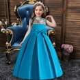 thumbnail image 2 of Odeerbi Kids Dress Toddler Girls Princess Dresses Tulle Dress Middle-aged Children's Sleeveless Embroidery Mesh Gauze Dress Blue, 2 of 9